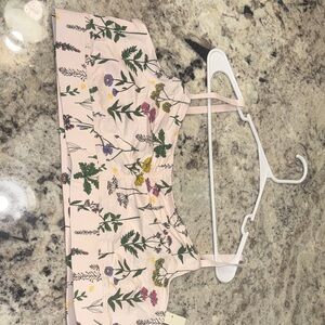 Duluth Trading Co Floral Tank Bralette Top - Pink and Green